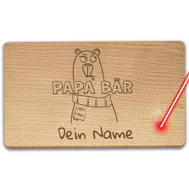 Frühstücksbrett - Papa Bär - mit Namensgravur