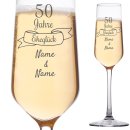 Graviertes Sektglas - Goldene Hochzeit - 50 Jahre...