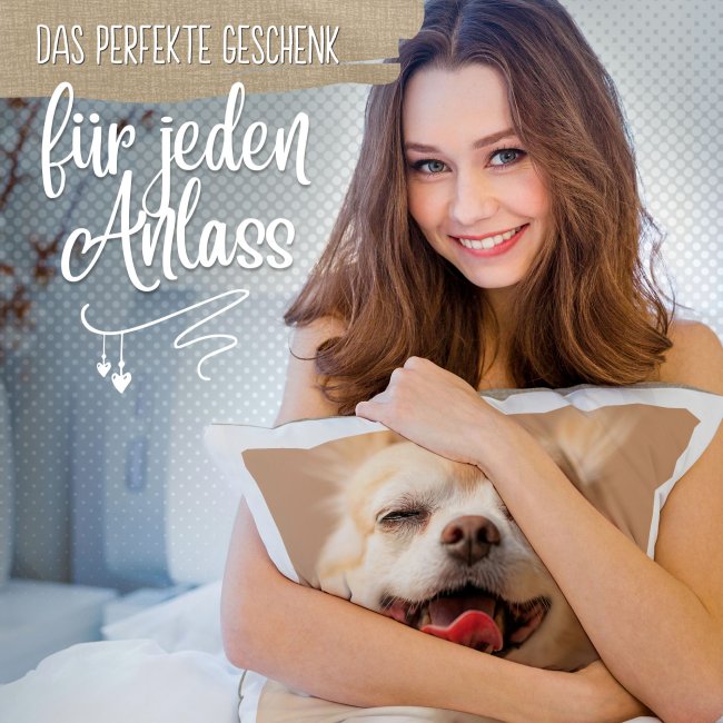 Fotokissen - R&uuml;ckseite Beige gemustert - ohne F&uuml;llung