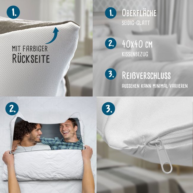 Fotokissen - R&uuml;ckseite Beige gemustert - ohne F&uuml;llung