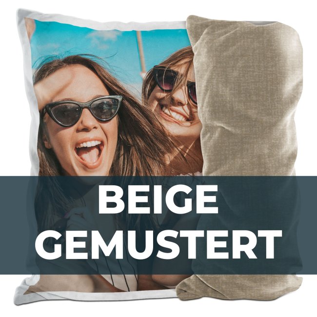 Fotokissen - R&uuml;ckseite Beige gemustert - ohne F&uuml;llung