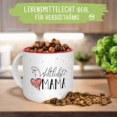 Pott-Tasse - weltliebste Mama - Innen Rot