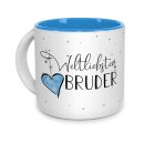 Pott-Tasse - weltliebster Bruder - Innen Hellblau