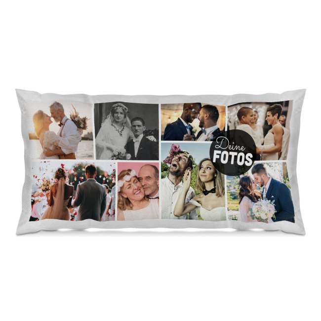 XXL Kissen mit Fotocollage f&uuml;r 8 Fotos - Wei&szlig;