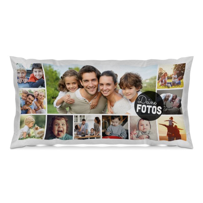 XXL Kissen mit Fotocollage f&uuml;r 11 Fotos - Wei&szlig;