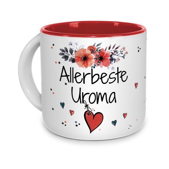 Pott-Tasse - Allerbeste Uroma - Innen Rot