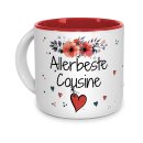 Pott-Tasse - Allerbeste Cousine - Innen Rot