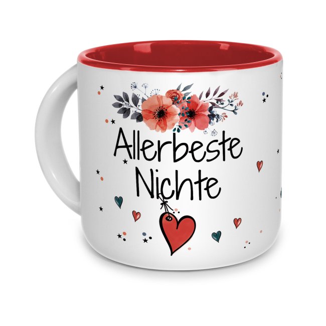 Pott-Tasse - Allerbeste Nichte - Innen Rot