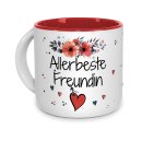 Pott-Tasse - Allerbeste Freundin - Innen Rot