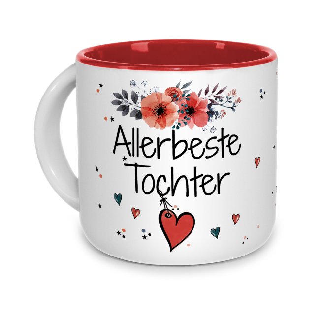 Pott-Tasse - Allerbeste Tochter - Innen Rot