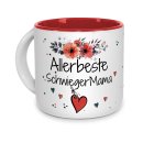 Pott-Tasse - Allerbeste Schwiegermama - Innen Rot