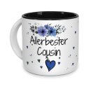 Pott-Tasse - Allerbester Cousin - Innen Schwarz