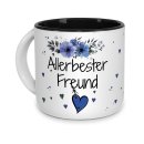 Pott-Tasse - Allerbester Freund - Innen Schwarz