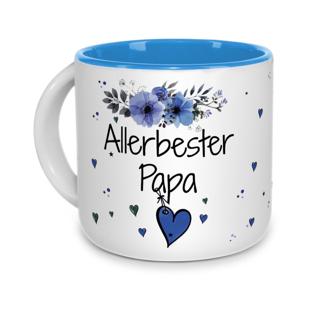 Pott-Tasse - Allerbester Papa - Innen Hellblau