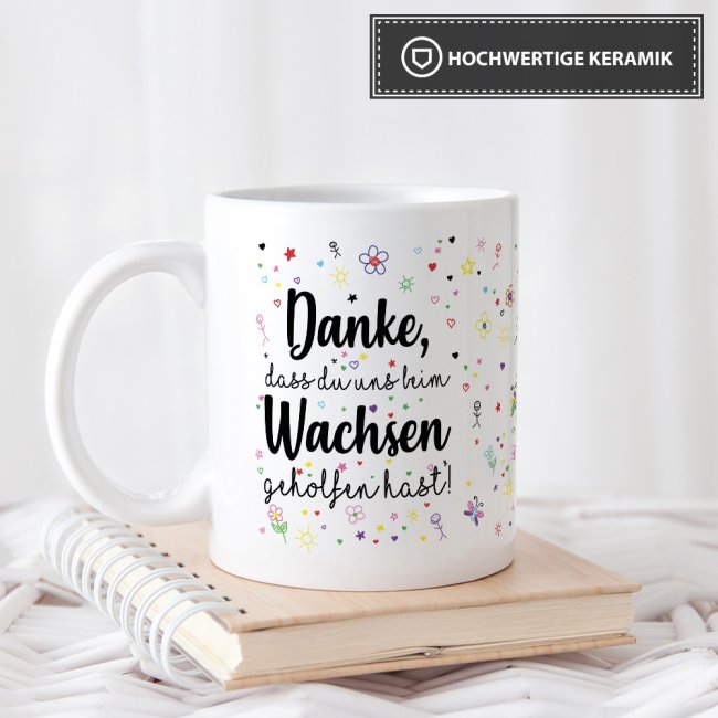 Tasse f&uuml;r Erzieher - Danke, dass Du uns beim Wachsen geholfen hast