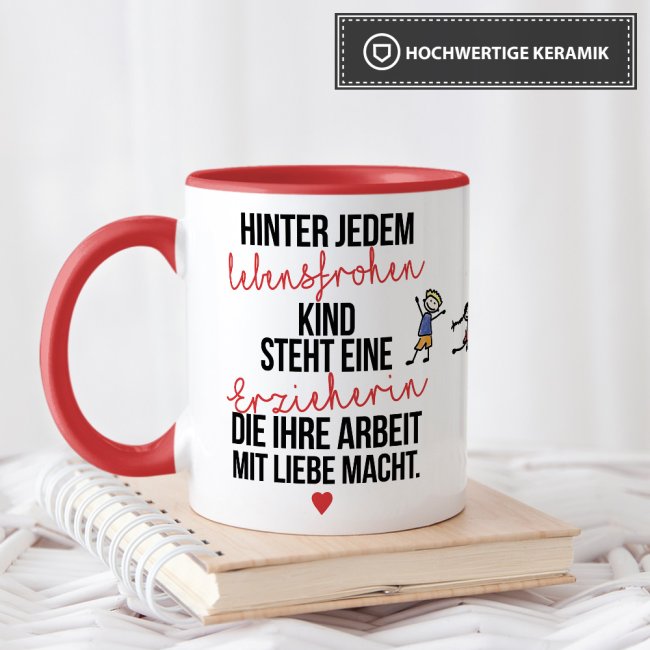 Tasse - Hinter jedem Kind steht eine Erzieherin