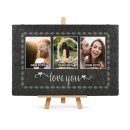 Schiefersteinplatte mit Fotos - I love you - mit Fotos...