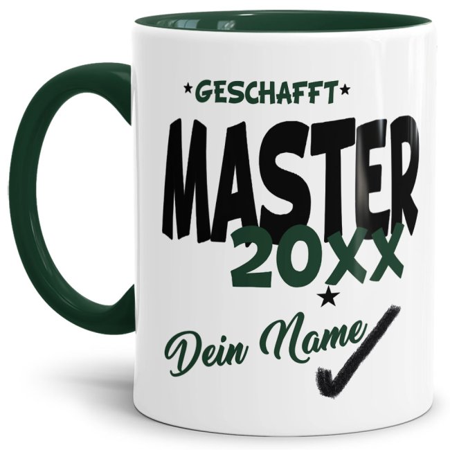 Tasse - Master geschafft 20XX - mit Wunschname