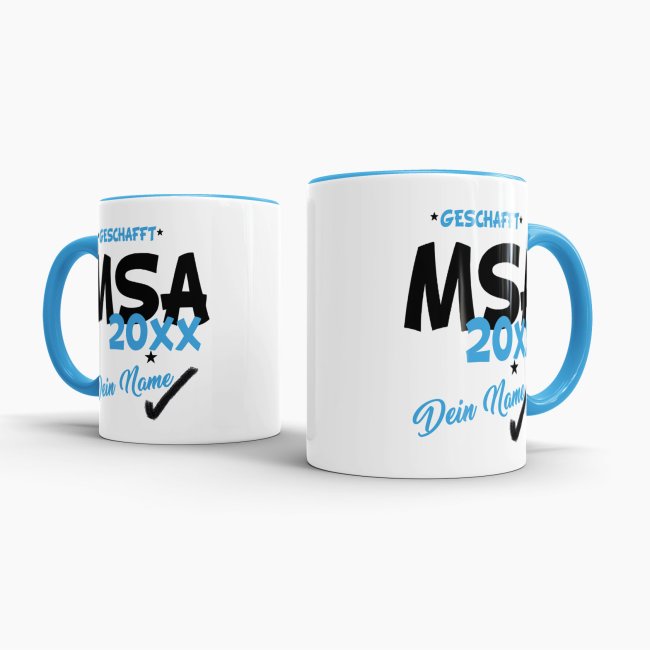 Tasse - MSA geschafft 20XX - mit Wunschname