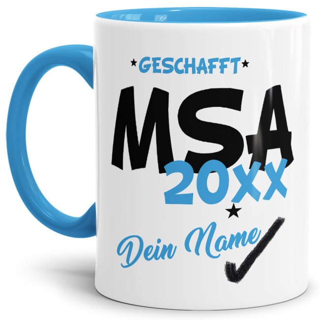 Tasse - MSA geschafft 20XX - mit Wunschname