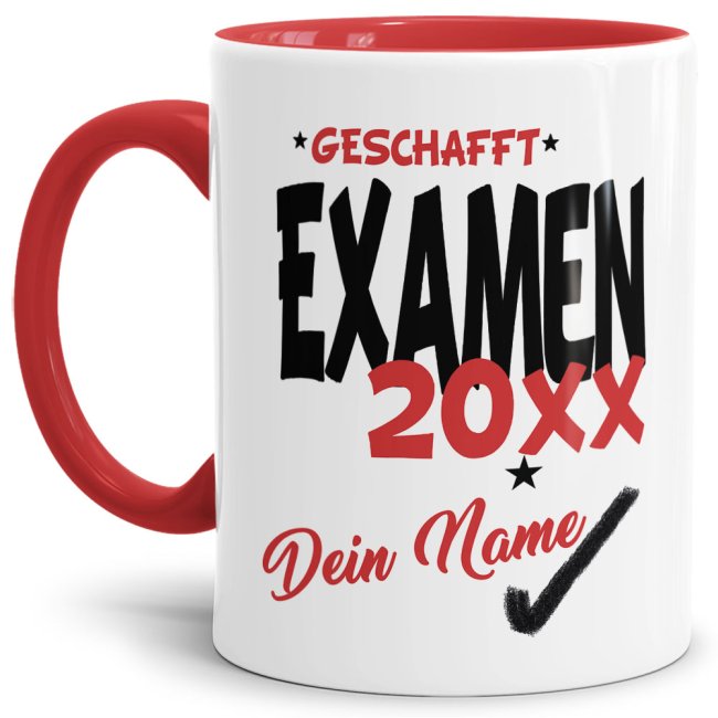 Tasse - Examen geschafft 20XX - mit Wunschname