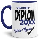 Tasse - Diplom geschafft 20XX - mit Wunschname