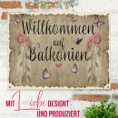 Outdoorschild - Willkommen auf Balkonien