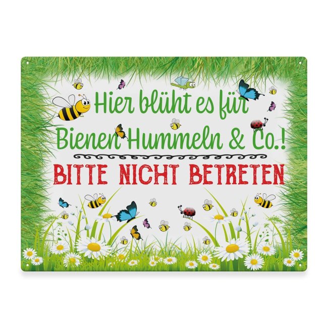 Outdoorschild - Hier bl&uuml;ht es f&uuml;r Bienen &amp; Co