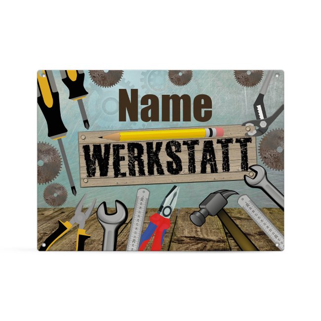 Outdoorschild - Name - Werkstatt