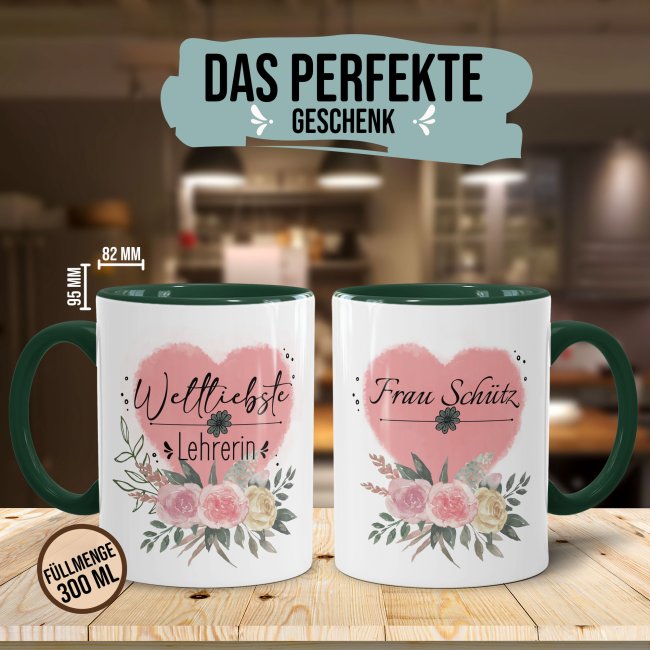 Personalisierbare Lehrer Tasse - Weltliebste Lehrerin