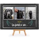 Hunde Schiefersteinplatte mit Spruch - Du fehlst - mit...