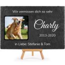 Hunde Schiefersteinplatte mit Foto &amp; Text selbst...