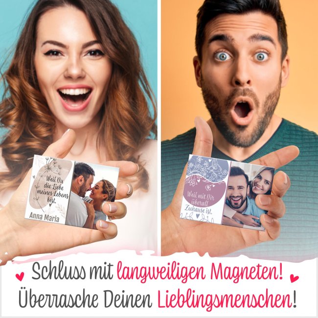 Fotomagnet - Liebe meines Lebens - mit Name personalisierbar