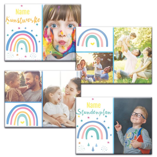 Magnet mit Name - Regenbogen - verschiedene Motive