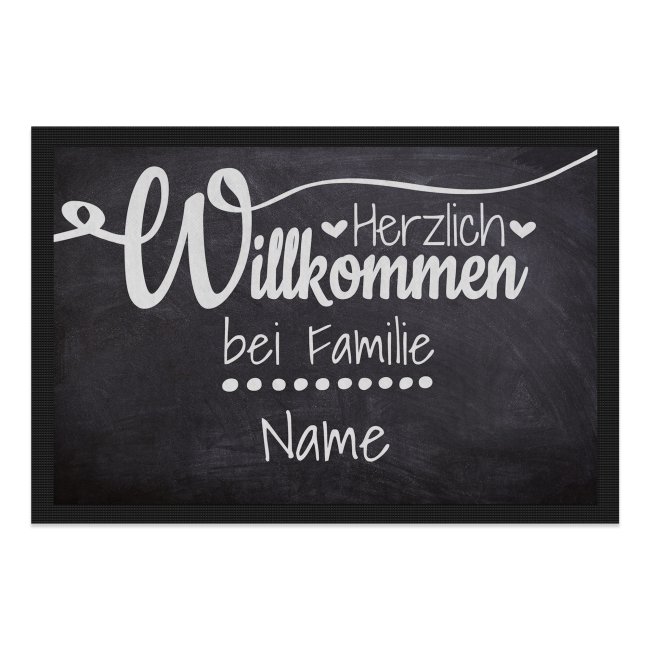 Fu&szlig;matte mit Name - Herzlich Willkommen - 60 x 40 cm