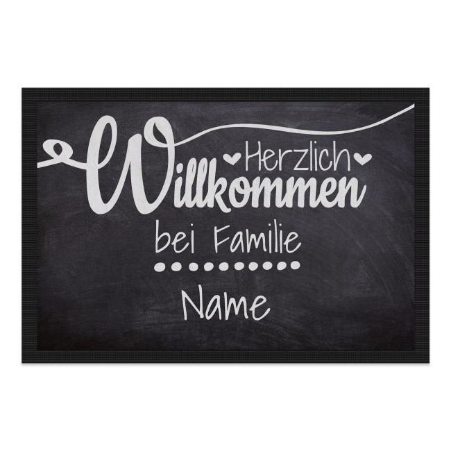 Fu&szlig;matte mit Name - Herzlich Willkommen - 60 x 40 cm