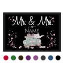 Fu&szlig;matte mit Name - Mr und Mrs - Motiv Cabrio