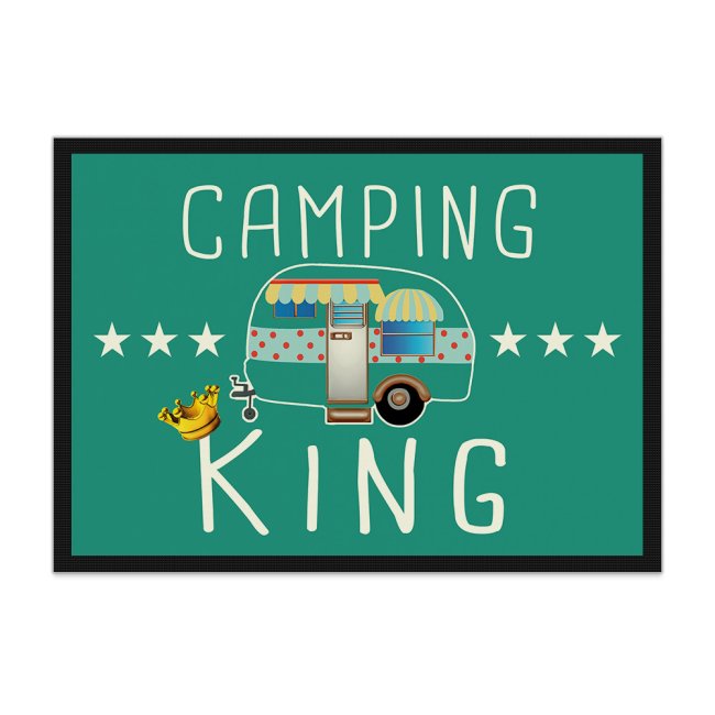 Camping Fu&szlig;matte mit lustigem Spruch - Camping King - 75 x 50 cm