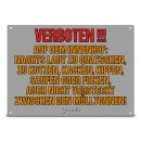 Hinweis-Outdoorschild - Verboten auf dem Innenhof