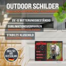 Hunde-Outdoorschild - Katzen, Einbrecher, Postboten mit Foto