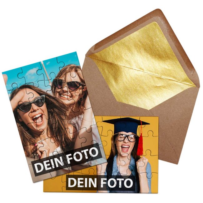 Fotopuzzle im Briefumschlag mit Goldinlay - 24 Teile