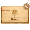 Gro&szlig;es Schneidebrett mit Gravur - Grillmeister -...