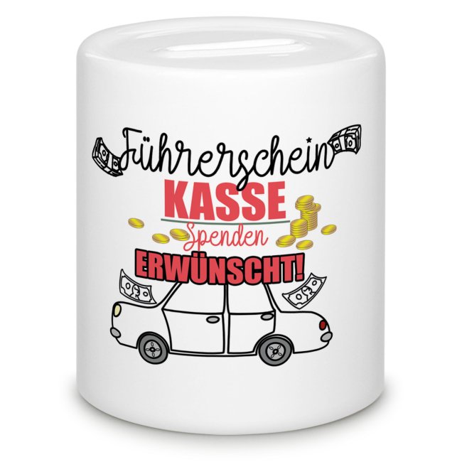 Spardose - F&uuml;hrerschein Kasse - Spenden erw&uuml;nscht