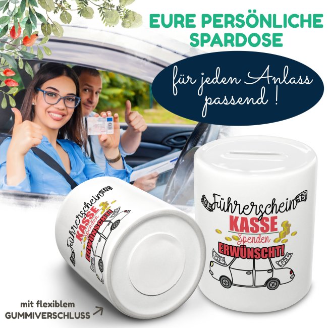 Spardose - F&uuml;hrerschein Kasse - Spenden erw&uuml;nscht