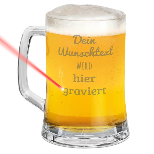 Personalisiertes Bierglas mit Gravur selbst gestalten - mit Henkel - 450 ml