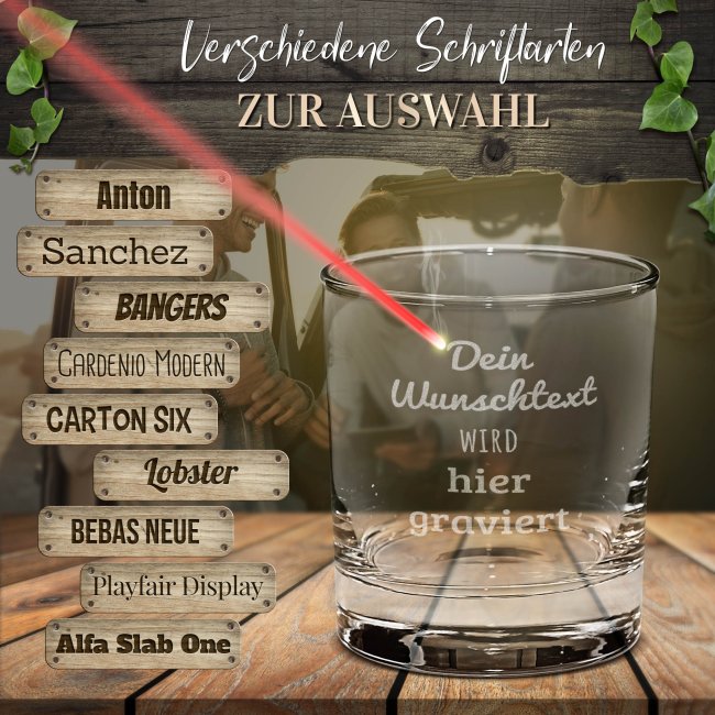 Personalisiertes Whiskyglas mit Gravur selbst gestalten - 500 ml