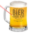 Glas-Bierkrug - Bier oder ich - OnDemand 450 ml - mit Henkel