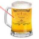 Glas-Bierkrug - Original-Jahr &amp; Name - 450 ml - mit...