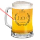 Glas-Bierkrug - Years old-Jahr &amp; Name - 450 ml - mit...