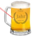 Glas-Bierkrug - Years old-Jahr &amp; Name - 500 ml - mit...